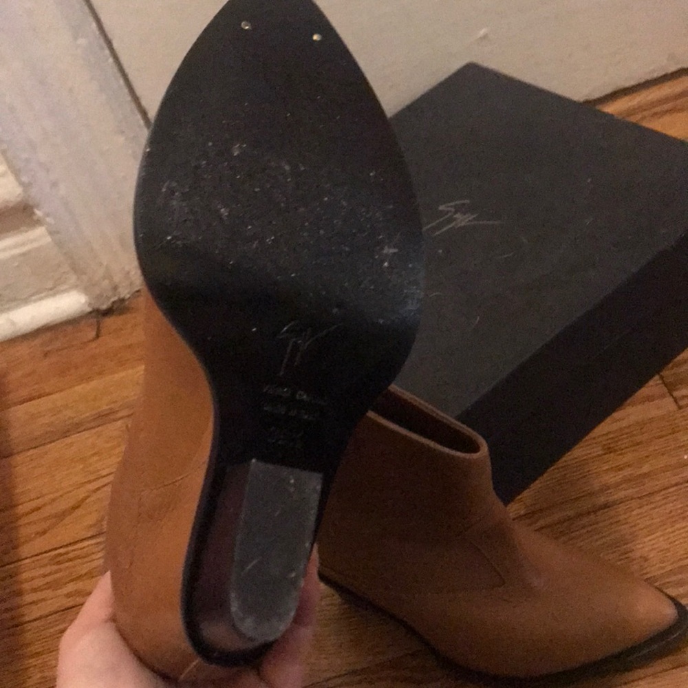 Tan Platform Booties With A Hidden Heel - image 2